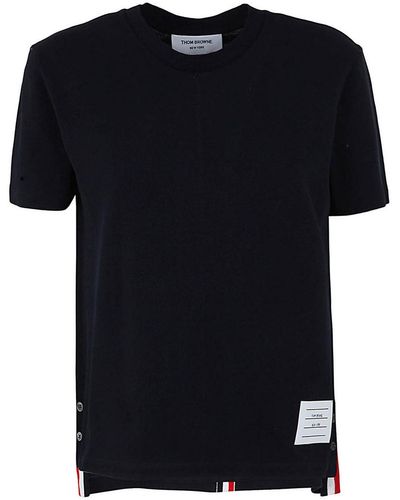 Thom Browne Stripe Detailed T-shirt - Black