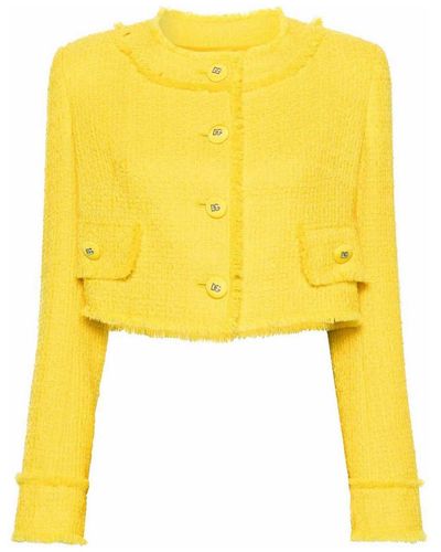 Dolce & Gabbana Round Collar Jacket - Yellow