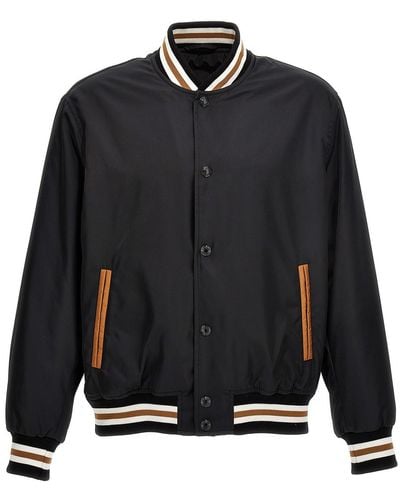 Versace Medusa Flame Nylon Bomber Jacket - Black