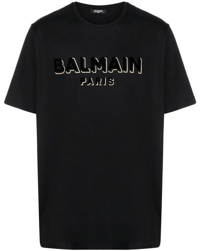 Balmain Logo-print Organic Cotton T-shirt - Black