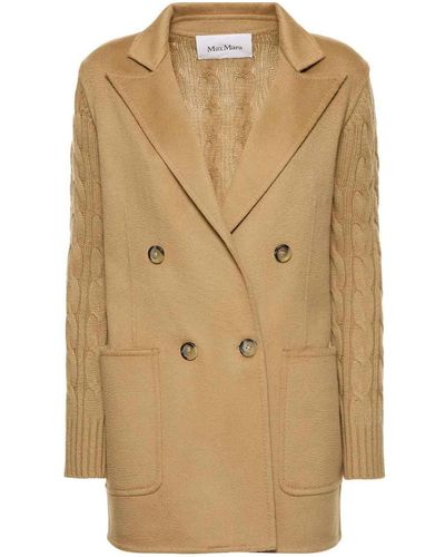 Max Mara Dalida Jacket In Wool And Cashmere - Natural