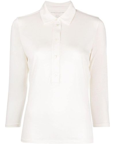 Majestic Filatures Silk Blend Polo Shirt - White