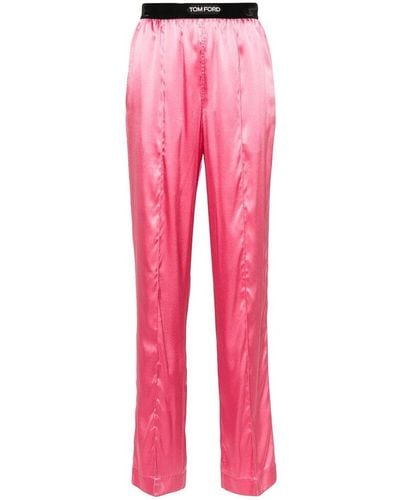 Tom Ford Fuchsia Striped Trousers - Pink