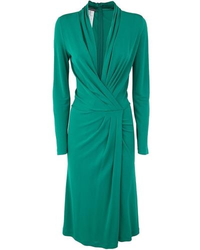 Alberta Ferretti Wrap Midi Dress - Green