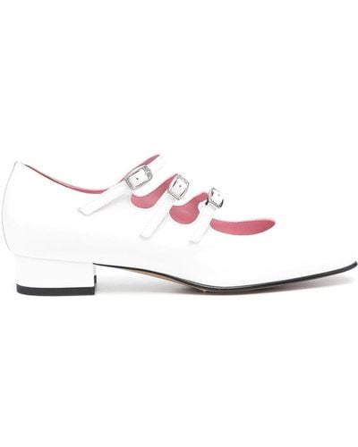 CAREL PARIS Ariana Patent Leather Ballet Flats - White