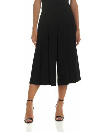 Vivetta Crop Trousers In With Pleats - Black
