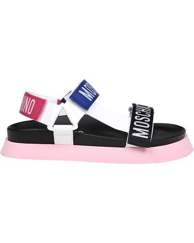 Moschino Platform Sandal With Logo - White