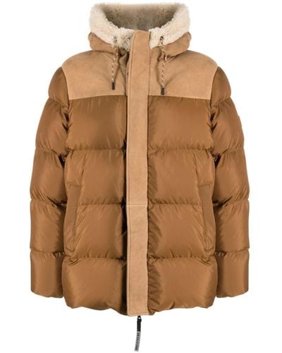 UGG ugg(r) Shasta Genuine Shearling Wind & Water Resistant 700 Fill Power Down Puffer Jacket - Brown