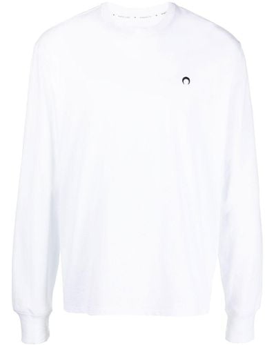 Marine Serre Organic Cotton Long-sleeve T-shirt - White