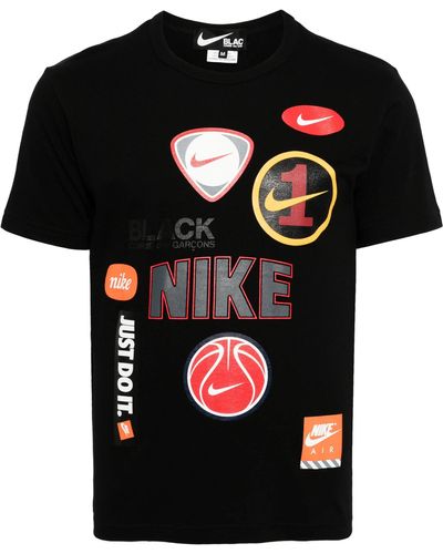 COMME DES GARÇON BLACK X Nike Logo-Print Cotton T-Shirt - Black