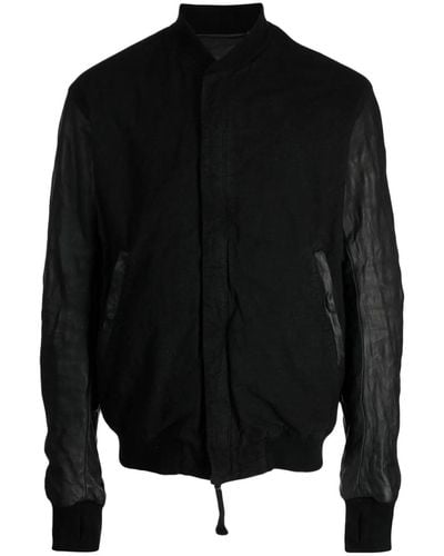 Boris Bidjan Saberi Collarless Zipped Lightweight Jacket - Black