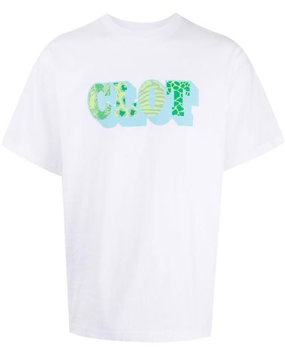 Clot Shadow Logo-print T-shirt - Blue