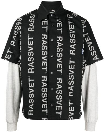 Rassvet (PACCBET) Logo-print Layered Shirt - Black