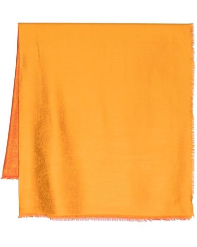 Givenchy Geometric-pattern 4g-motif Silk Scarf - Orange