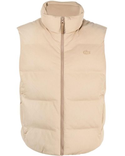 Lacoste Logo-patch Padded Gilet - Natural