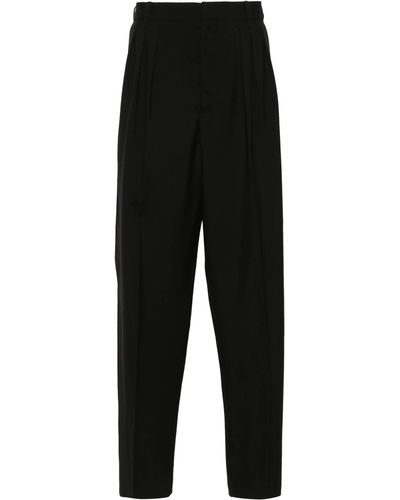 KENZO Wool Pleated Tailored Pants - Black