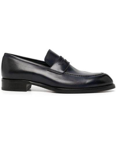 Brioni Appia Leather Penny Loafers - Black