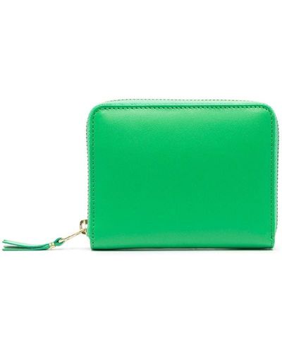 Comme des Garçons Leather Zipped Wallet - Green