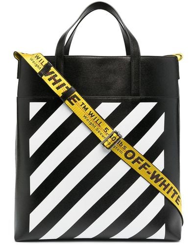 Off-White c/o Virgil Abloh Logo-print Striped Tote Bag - Black