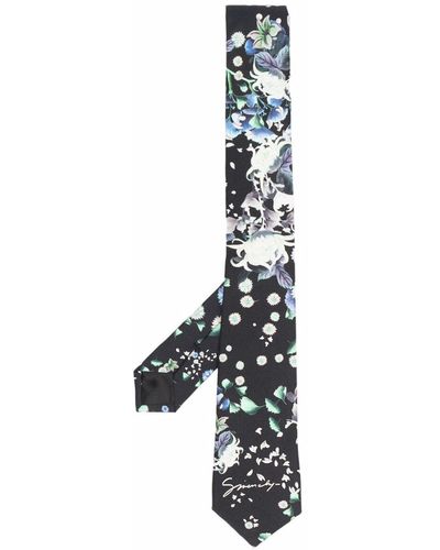 Givenchy Floral Logo Silk Tie - Multicolor