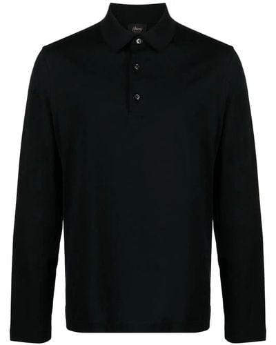 Brioni Long-sleeved Cotton Polo Shirt - Black