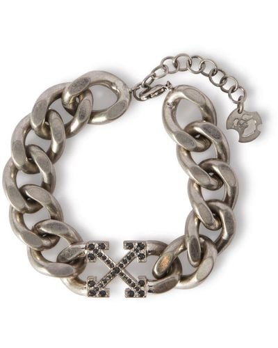 Off-White c/o Virgil Abloh Arrows Crystal-embellished Chain Bracelet - Metallic