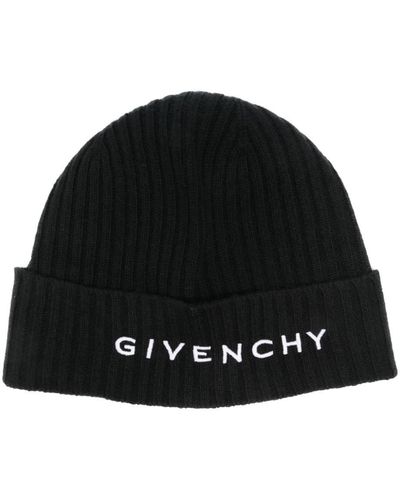 Givenchy Logo-print Ribbed Knit Beanie - Black