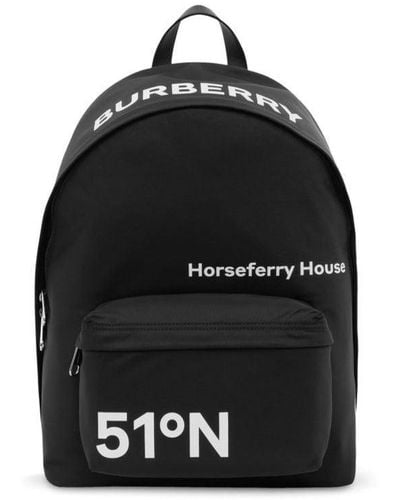 Burberry Horseferry Logo-print Backpack - Black