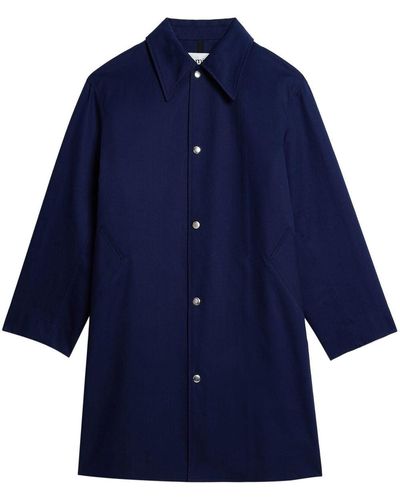 Ami Paris Press-Stud Shirt Coat - Blue