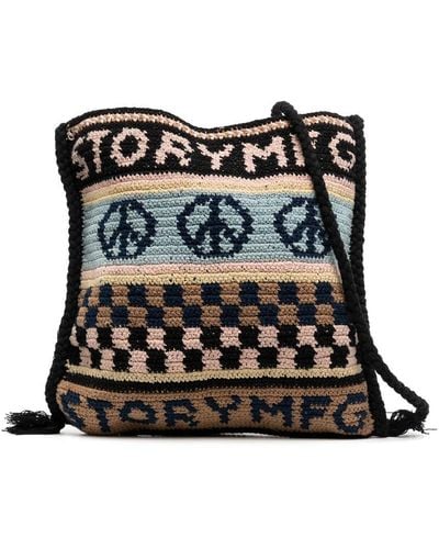 STORY mfg. Stash Crochet Shoulder Bag - Black