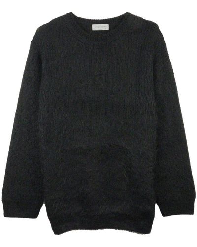 Yohji Yamamoto Crew-neck Brushed Sweater - Black