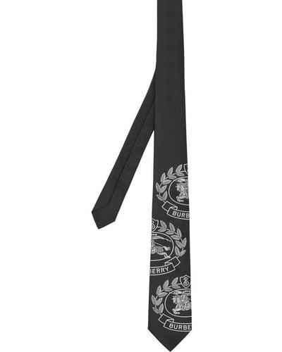 Burberry Logo-print Silk Tie - Black