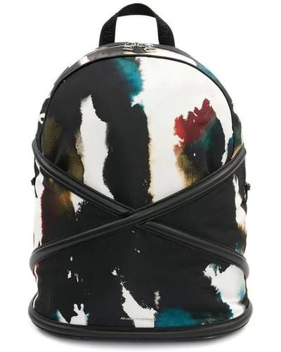 Alexander McQueen Abstract-print Backpack - Black