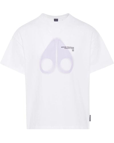 Moose Knuckles Maurice Logo-Print T-Shirt - White