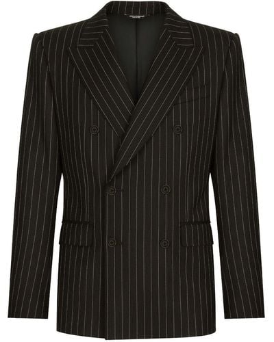 Dolce & Gabbana Double-breasted Pinstripe Suit - Black