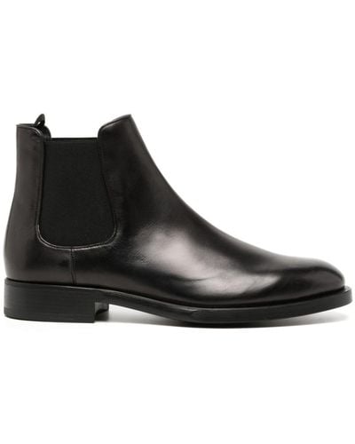 Giorgio Armani Patent Leather Ankle Boots - Black