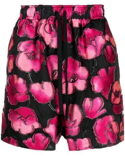 4SDESIGNS Floral-print Drawstring Shorts - Pink