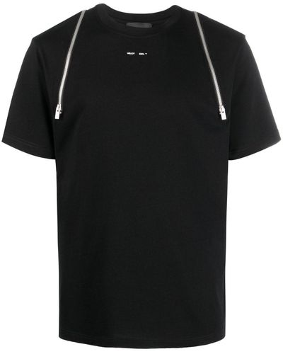 HELIOT EMIL Zip-detail Cotton T-shirt - Black