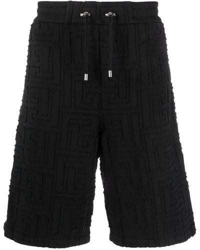 Balmain Logo-embroidered Shorts - Black