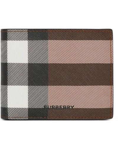 Burberry Check-pattern Bi-fold Wallet - Gray