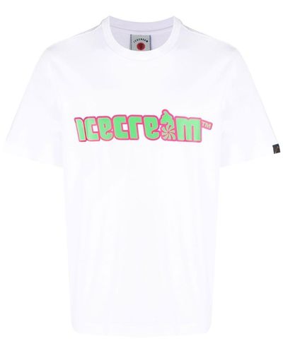 ICECREAM Logo Print Cotton T-shirt - White