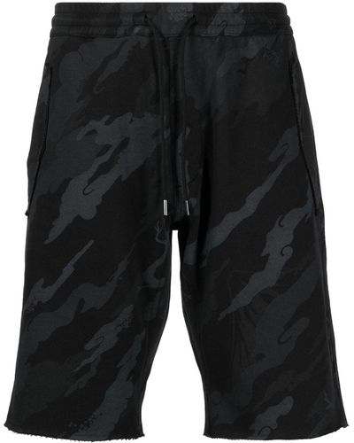 Maharishi Bonsai Forest-print Cotton Shorts - Black