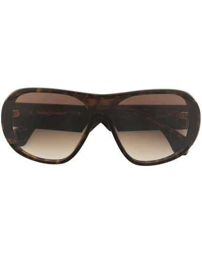 Vivienne Westwood Tortoiseshell Pilot-frame Sunglasses - Black