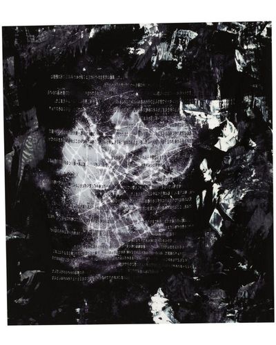 Yohji Yamamoto Graphic-print Silk Scarf - Black