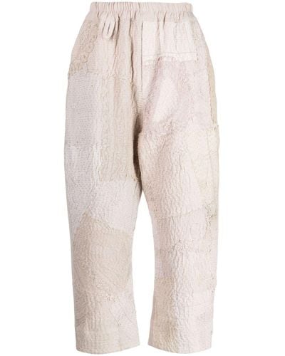 By Walid Gerald Linen Cropped Pants - Natural