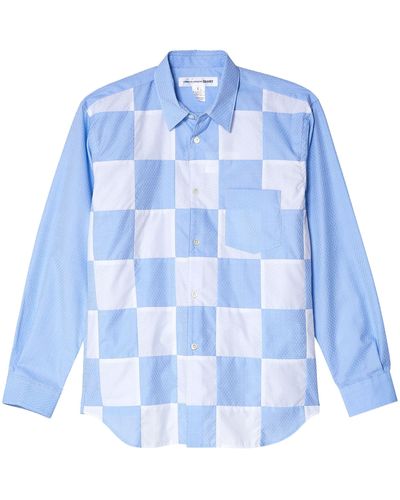 Comme des Garçons Check-Pattern Cotton Shirt - Blue