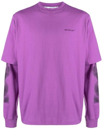 Off-White c/o Virgil Abloh Double-layer T-shirt Sweatshirt - Purple