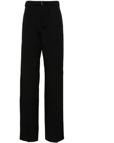 Lanvin Pleat-Detail Wool Trousers - Black