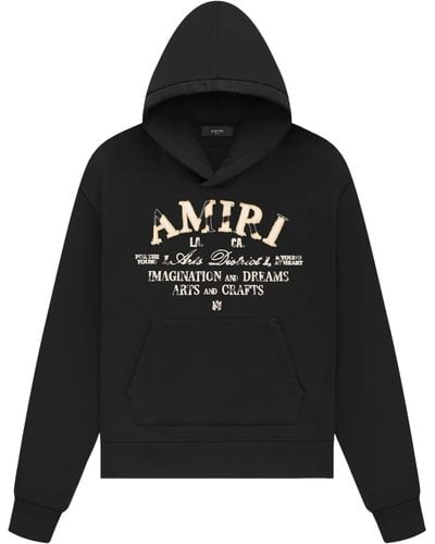 Amiri Logo-print Cotton Hoodie - Black
