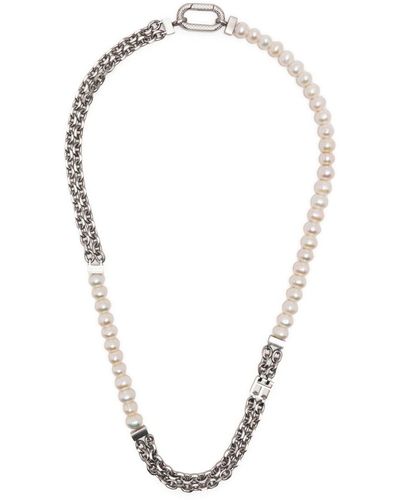 Tateossian Pearl-embellished Multi-chain Necklace - Metallic
